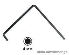 Ключ шестигранный регулировочный 4 мм, чёрный.